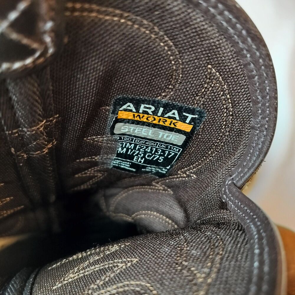 Men's Ariat Steel Toe Groundbreaker Work Boots. Size 12 Regular Width - Picture 9 of 9